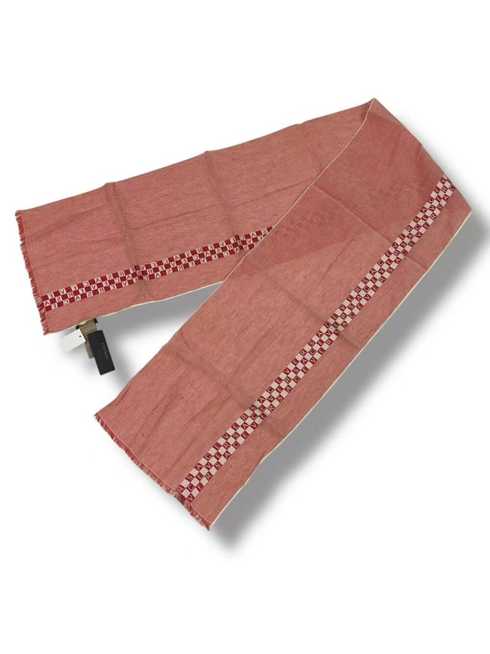 Versace Scarf Shawl Fringe Pink